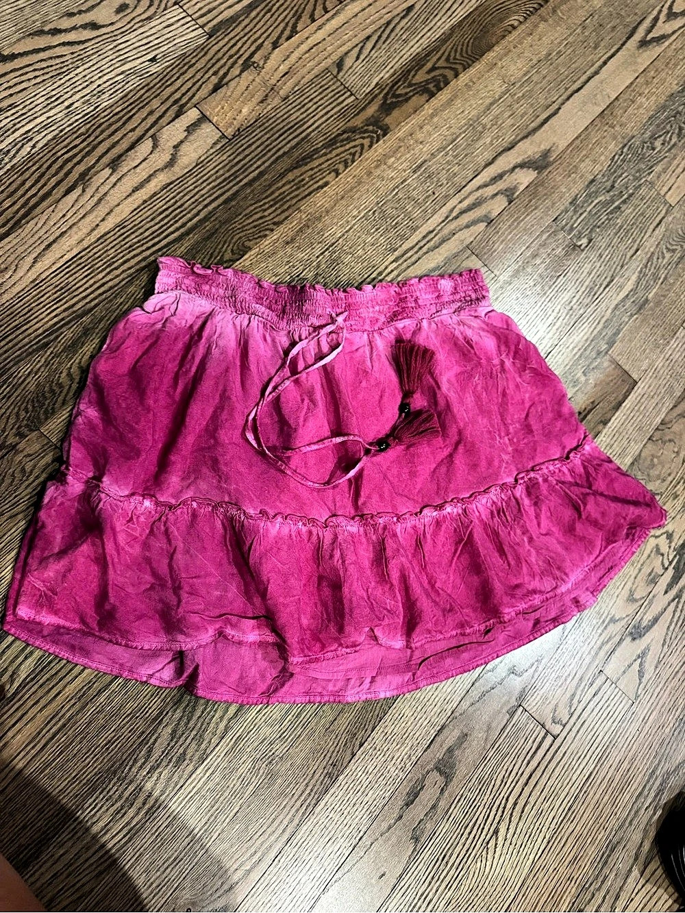 PILCRO Giulia Mini Skirt Pink Ruffle Skirt Size Large